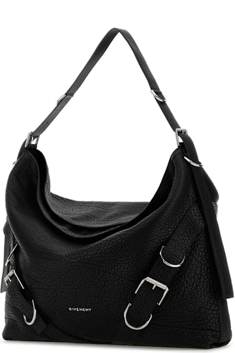 Bags for Kids Givenchy Black Leather Large Voyou Shoulder Bag