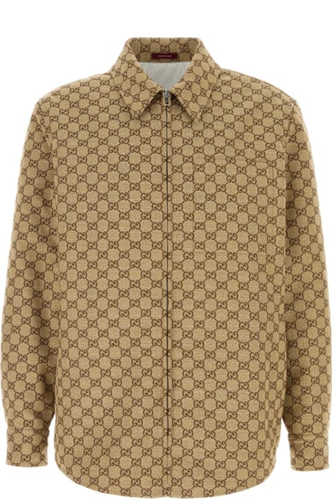 Gucci Coats & Jackets for Men Gucci Gg Supreme Fabric Overshirt