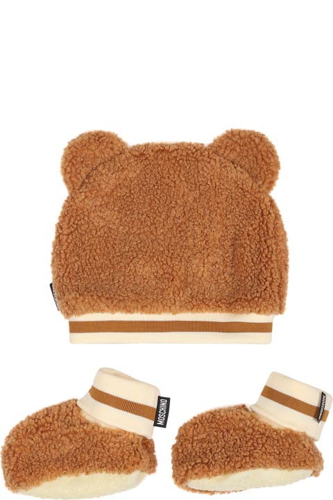 Accessories & Gifts for Baby Girls Moschino Brown Set For Babykids With Teddy Bear
