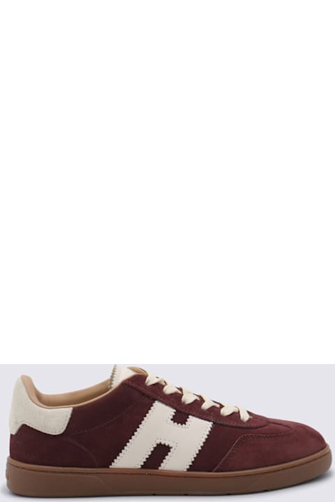 Hogan Dark Red Leather Sneakers