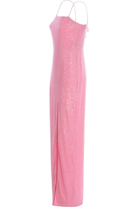 Rotate by Birger Christensen for Women Rotate by Birger Christensen Long Dress Rotate "begonia Pink" In Micro Sequins