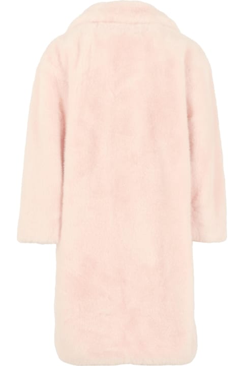 أدوات منزلية Monnalisa Pink Faux Fur Coat For Girl