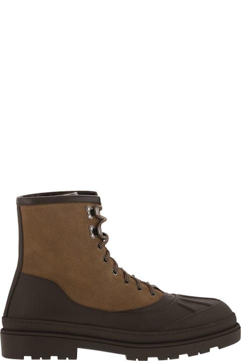 Brunello Cucinelli Boots for Men Brunello Cucinelli Duck Boot In Suede And Rubberised Calf Leather