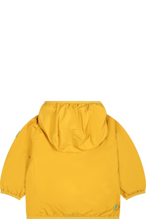 Sale for Baby Boys Save the Duck Yellow Coco Windbreaker For Kids With Logo