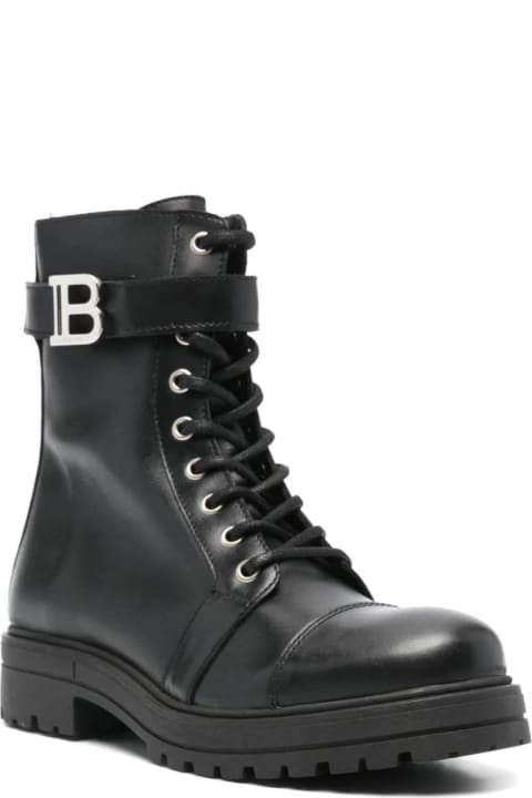 Shoes for Girls Balmain Stivaletti Con Placca Logo