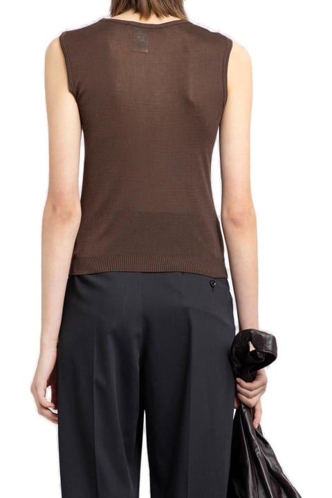 Lemaire ملابس علوية لـ السيدات Lemaire Semi-sheer Ribbed Knitted Tank Top