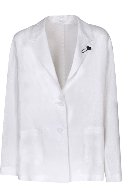 Lardini Coats & Jackets for Women Lardini Lardini White Linen Lurex Overshirt