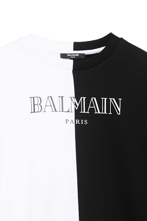 Balmain Sweaters & Sweatshirts for Girls Balmain Felpa Bicolore Con Logo
