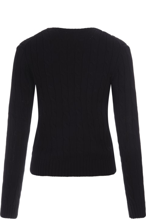 Ralph Lauren Sweaters for Women Ralph Lauren Crew Neck Sweater In Black Braided Knit
