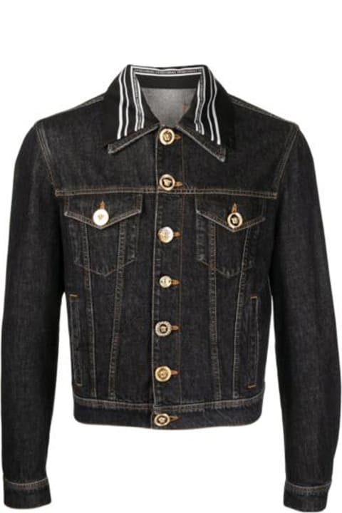 Versace Coats & Jackets for Men Versace Medusa Motif Denim Jacket
