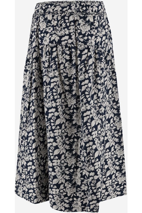 ウィメンズ Ralph Laurenのスカート Ralph Lauren Cotton Skirt With Floral Pattern