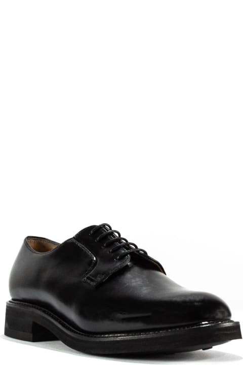 Black Shiny Leather Blúcher Shoe