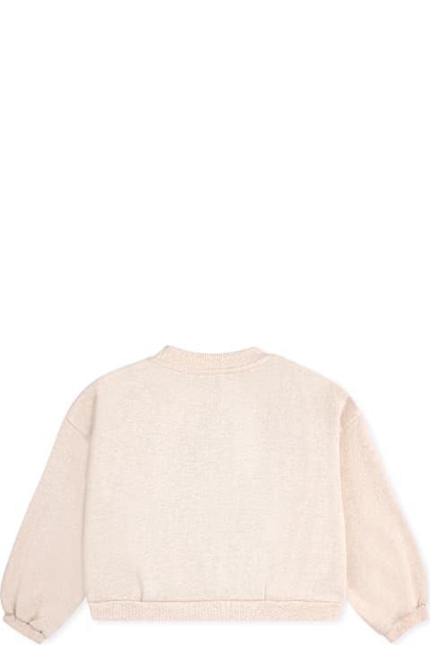 Homeware Bobo Choses Ivory Crop Sweatshirt For Girl With Sunflower