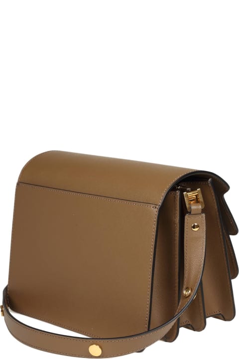 ショルダーバッグ・ポシェット Marni Women's Medium Calfskin Leather Trunk Bag Gold Brown Marni Medium Trunk Bag In Taupe Color Leather | italist