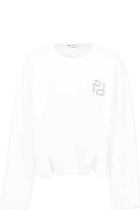 Homeware Pinko White Sweater For Girl With Logo