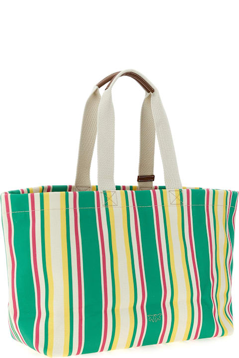 Pinko Maxi Stripes Shopping Bag | italist