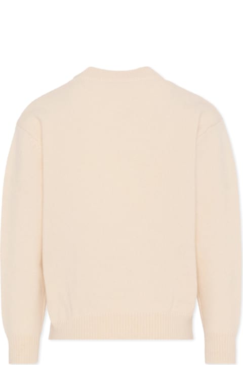 Homeware MC2 Saint Barth Ivory Sweater For Girl With Writing