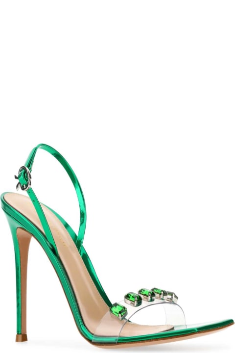 Gianvito Rossi for Women Gianvito Rossi Green Leather â and Pvc Ribbon Candy Sandals