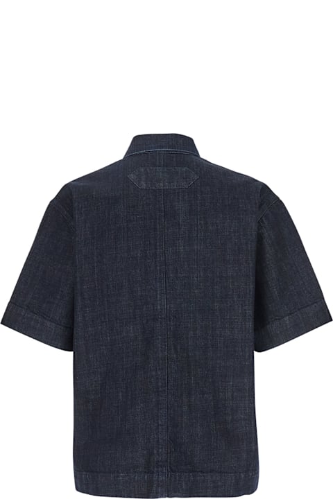 Homeware Jacquemus 
de Nîmes
 Blue Shirt With Embroidered Logo On The Front In Cotton Man