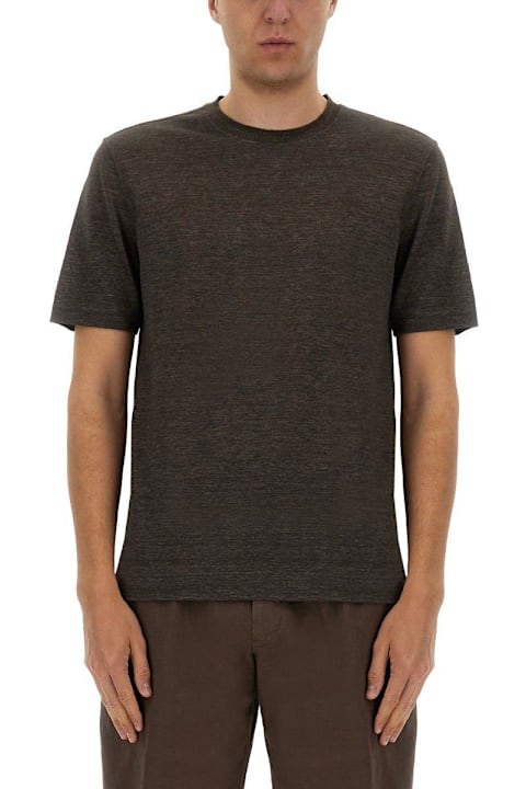 Zegna ملابس علوية لـ القسم الرجالي Zegna Oasi Lino T-shirt