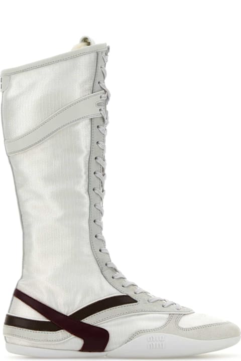 Shoes for Women Miu Miu Two-tone Tech Fabric And Suede Gymnasium Boots