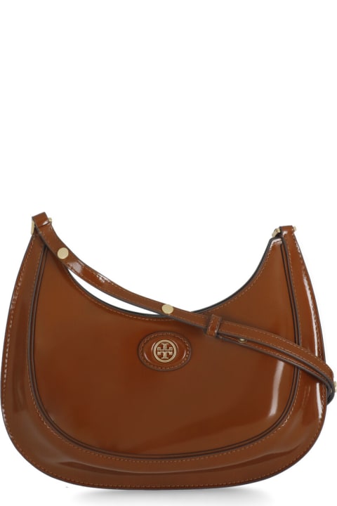 Tory Burch Totes for Women Tory Burch Robinson Brushed Leather Crescent Bag