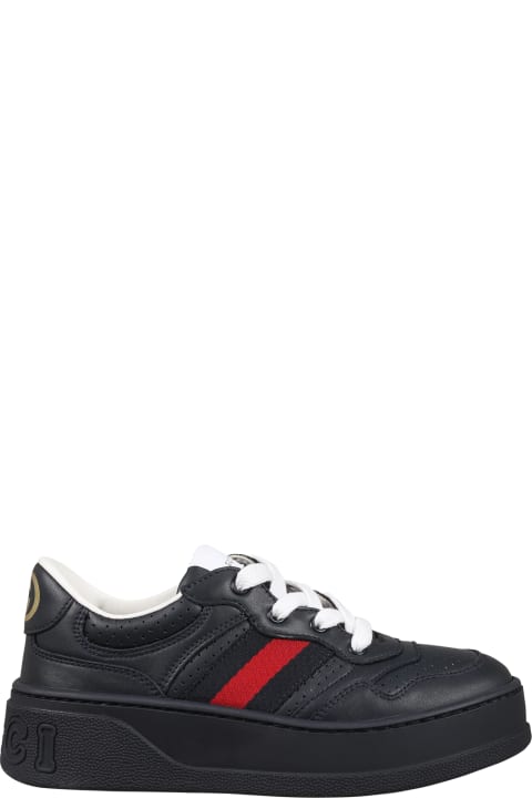 Gucci for Kids Gucci Blue Sneakers For Boy With Web Tape And Iconic Logo