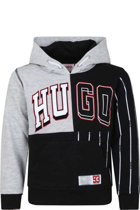 ボーイズ Hugo Bossのニットウェア＆スウェットシャツ Hugo Boss Black Sweatshirt For Boy With Logo