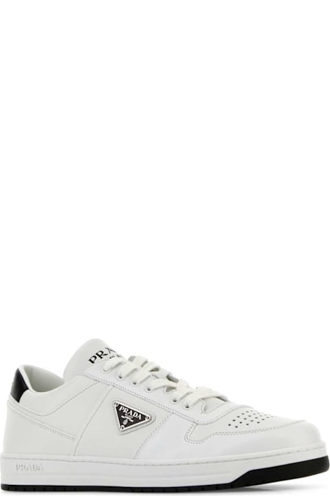 Prada Sneakers for Men Prada White Leather Downtown Sneakers