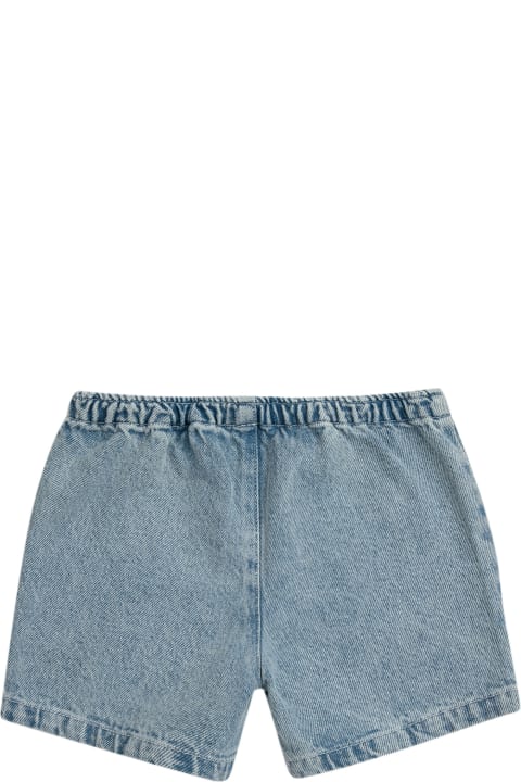 Bobo Choses Bottoms for Baby Boys Bobo Choses Denim Shorts For Baby Boy With Yellow Pockets And Logo