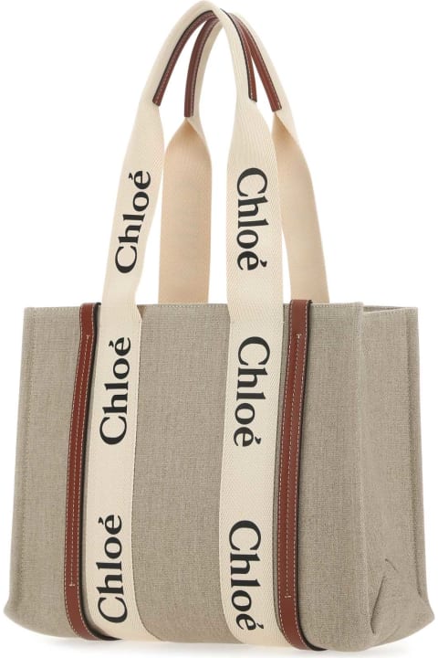 Fashion for Women Chloé Multicolor Canvas Medium Woody Shopping Bag