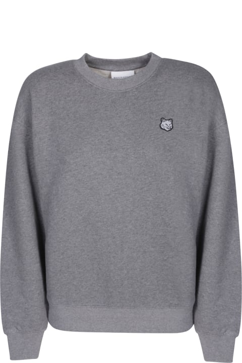 ウィメンズ新着アイテム Maison Kitsuné Maison Kitsune' Tonal Fox Head Grey Sweatshirt