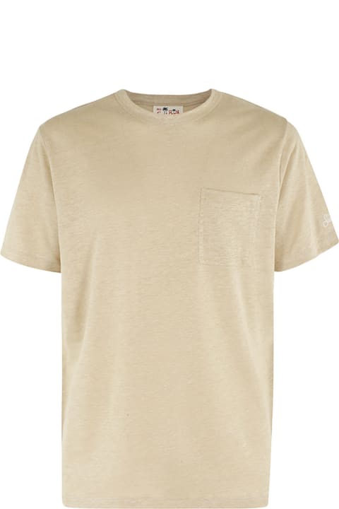 MC2 Saint Barth Topwear for Men MC2 Saint Barth Linen T Shirt With Front Pocket