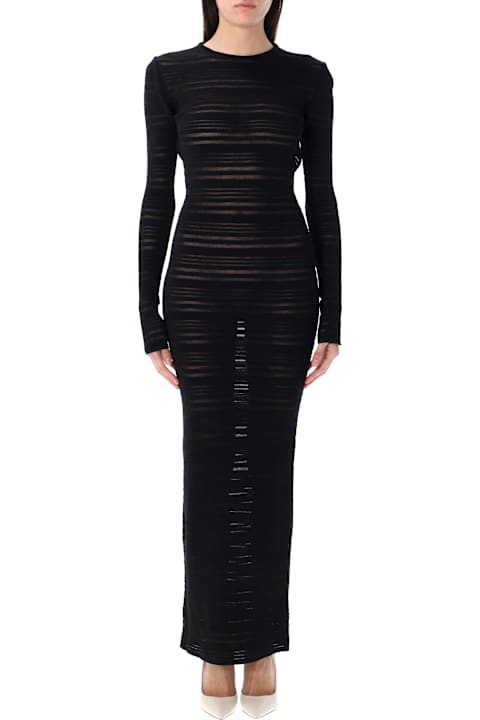 Homeware ANDREĀDAMO Striped Sheer Knit Long Dress