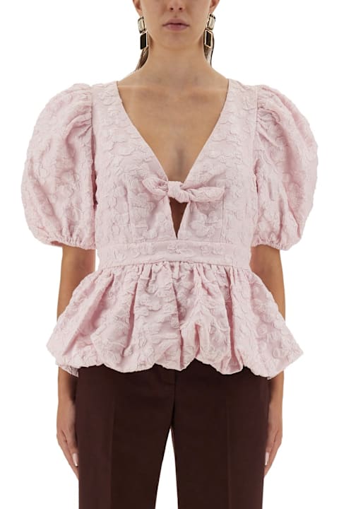 أدوات منزلية Rotate by Birger Christensen Top With Puff Sleeves