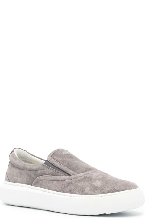 Shoes for Men Herno Grey Suede Sneakers