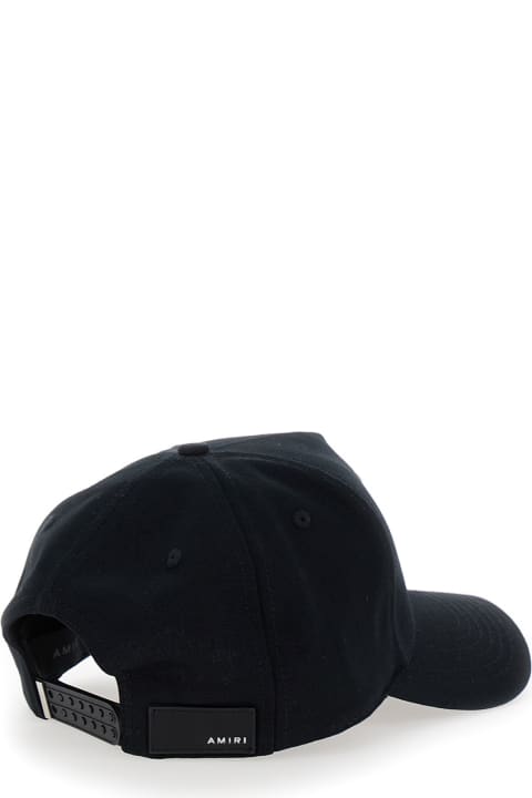 メンズ 帽子 AMIRI Black Baseball Cap With Logo In Cotton Man