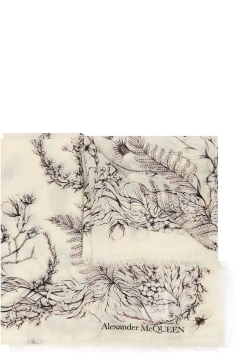 Alexander McQueen Scarves & Wraps for Women Alexander McQueen Graphic Printed Frayed-edge Scarf