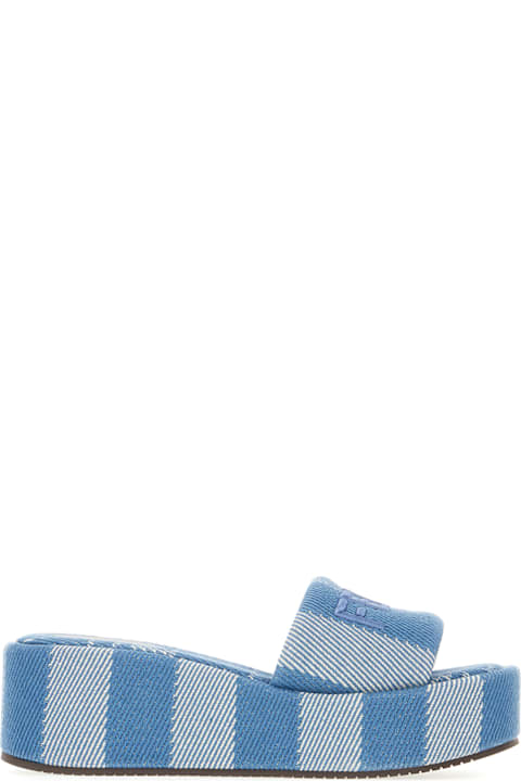 أحذية مسطحة لـ السيدات Fendi Embroidered Fabric Slippers