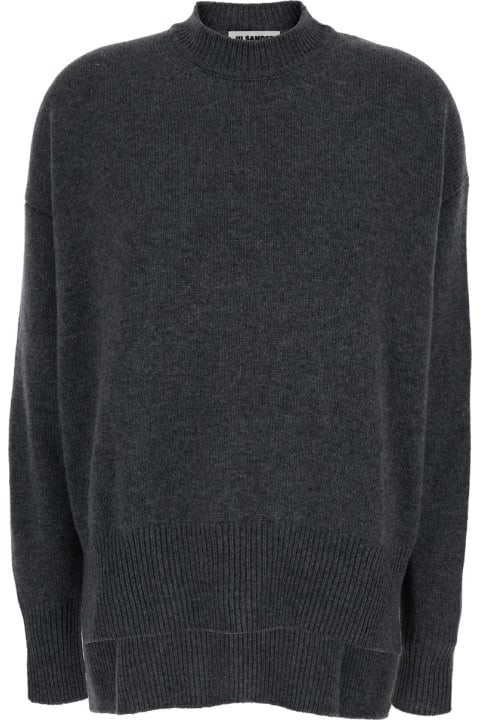 Jil Sander for Women Jil Sander Grey Ribbed Pullover In Cashmere Woman