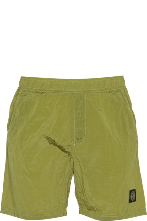 Stone Island Pants for Men Stone Island Logo Patch Shorts