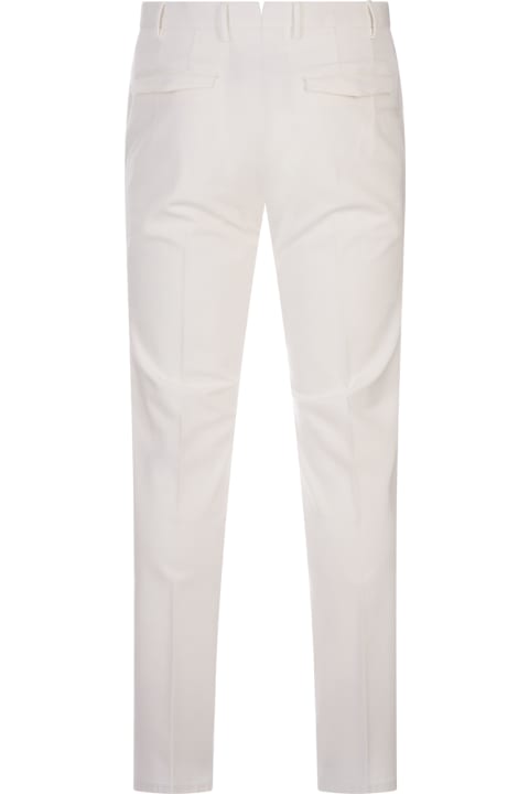 Fashion for Men PT Torino White Stretch Fabric Master Fit Trousers