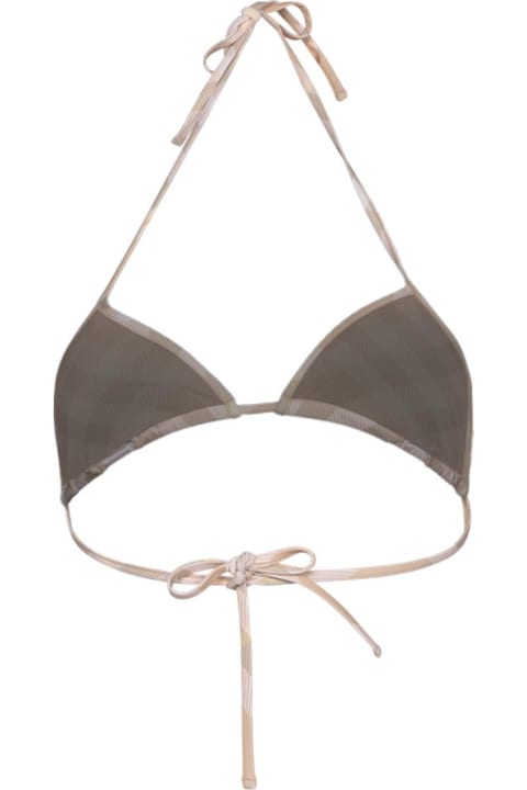 Burberry Swimwear for Women Burberry Checked Halterneck Triangle Bikini Top