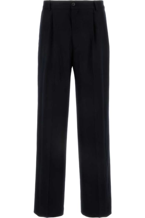 Dries Van Noten سراويل لـ القسم الرجالي Dries Van Noten Midnight Blue Wool Penrud Pant