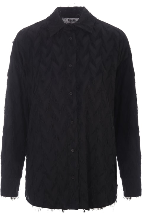 ウィメンズ新着アイテム MSGM Black Shirt In Viscose Fluid Fil Coupè Fabric