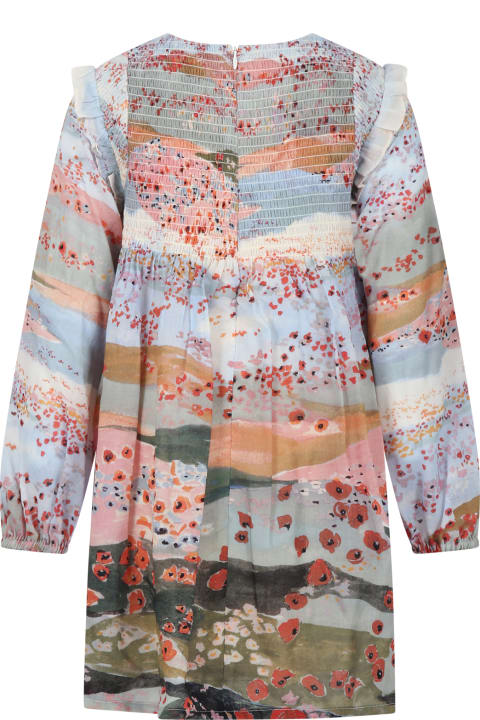 Dresses for Girls Chloé Multicolor Dress For Girl With Flower Print