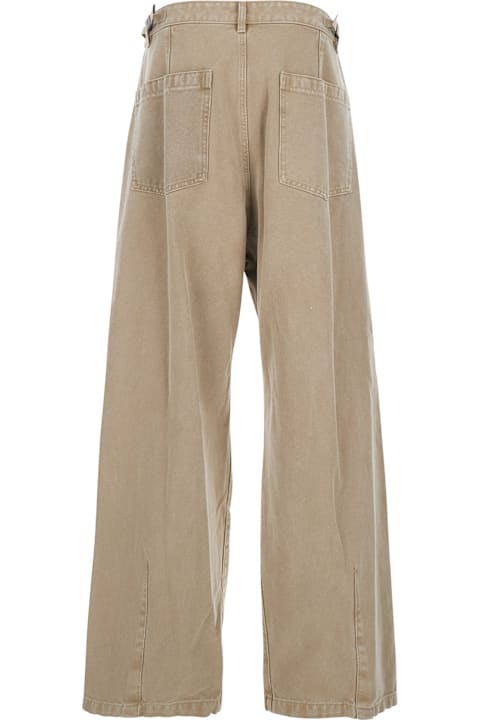 WOOYOUNGMI لـ Women WOOYOUNGMI Beige Pants With Belt Loops In Cotton Man