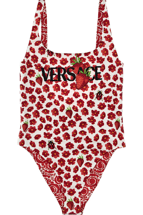 Versace Swimwear for Women Versace Reversible 'strawberry Garden' Swimsuit