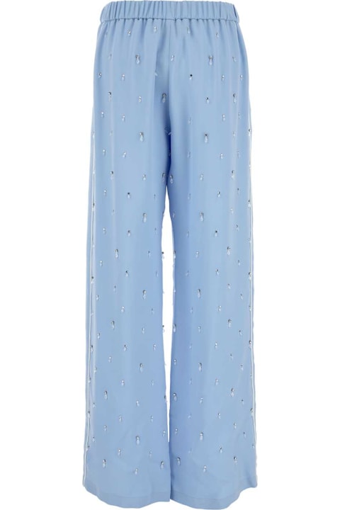 Gucci Pants & Shorts for Women Gucci Powder Blue Crepe Wide-leg Pant