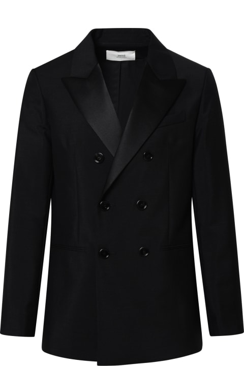 Ami Alexandre Mattiussi Coats & Jackets for Men Ami Alexandre Mattiussi Black Mohair Wool Blend Blazer